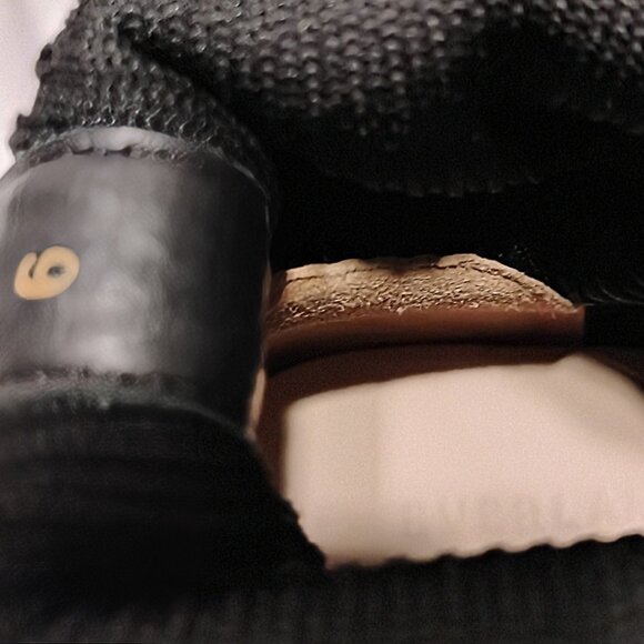 Everlane Sock Boots Ankle Booties Ribbed Stretch 2" Block Heels Classic Black 6 - Picture 8 of 11